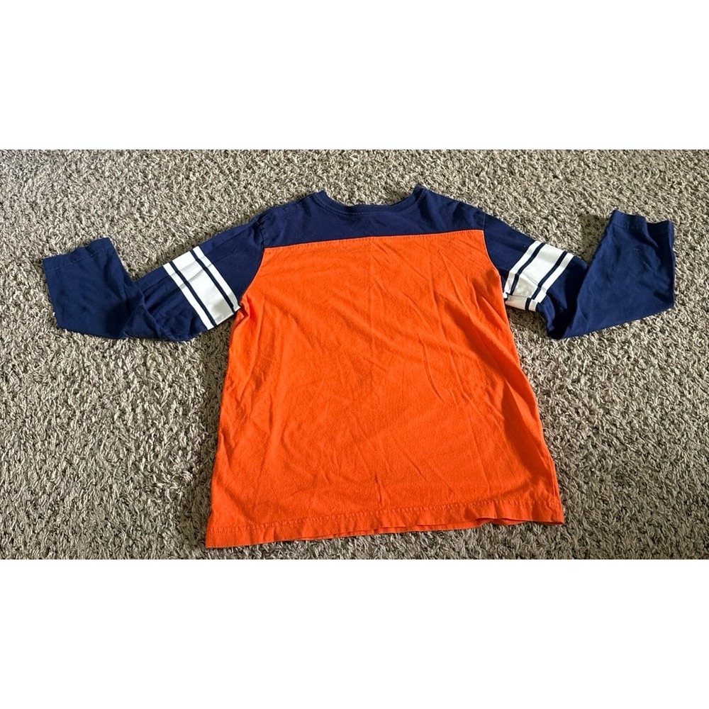 Crazy 8 Boys Long Sleeve Orange and Blue T-Shirt Size 10-12